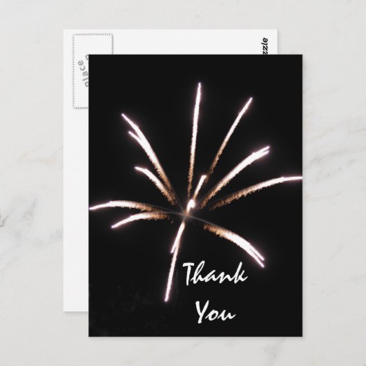Carte de note Fireworks Thank You (Devant / Derrière)
