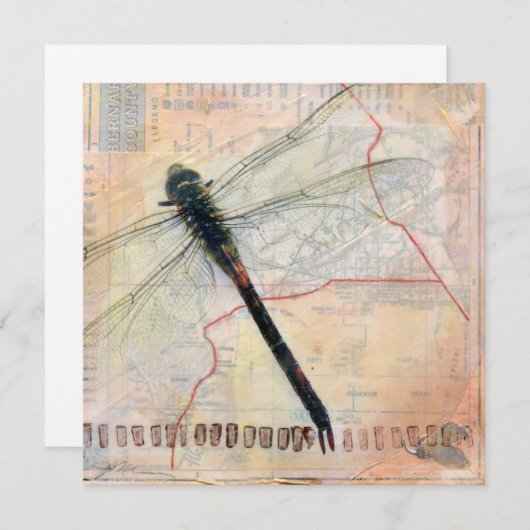 Carte de note Flat Dragonfly (Devant / Derrière)