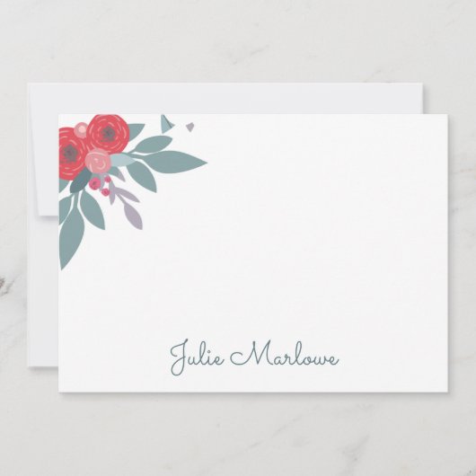 Carte de note flatée de Boho peint en blanc (Devant)