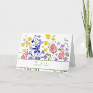 Carte de note Fleur sauvage de ressort d'aquarelle