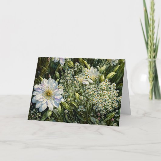 Carte de note fleur sauvage Fleur Blanche Jardin A (Devant)