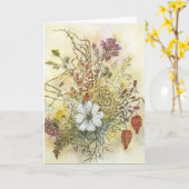 Carte de note Fleur sauvage vintage (Fleur jaune)