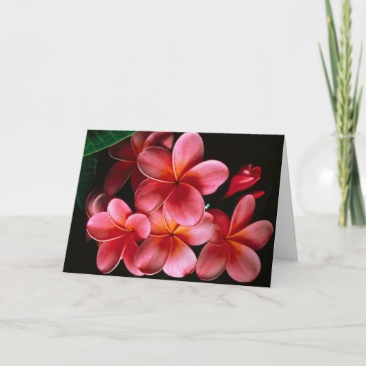 Carte de note fleurie rose vif (Devant)