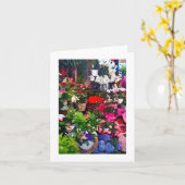 Carte de note florale de blanc d'impression d'art (Fleur jaune)