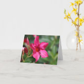 Carte de note florale de fleur rose (Fleur jaune)