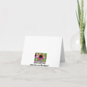 Carte de note florale de fleur rose (Dos)