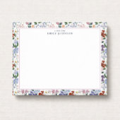 Carte de note florale de prairie printanière