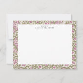 Carte de note florale inspirée de l'impression à l (Devant)