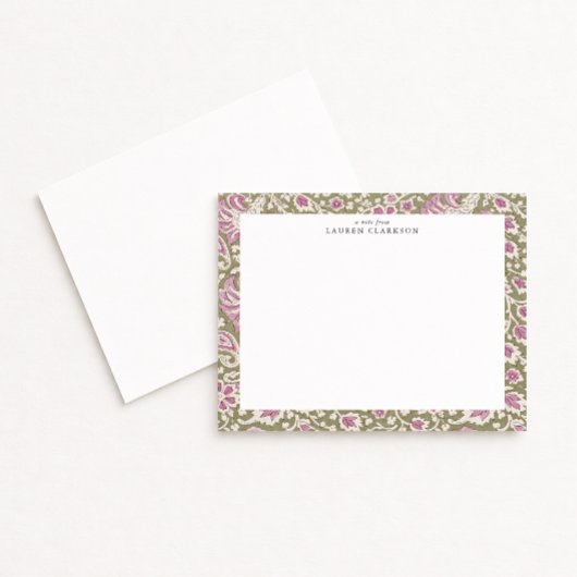Carte de note florale inspirée de l'impression à l