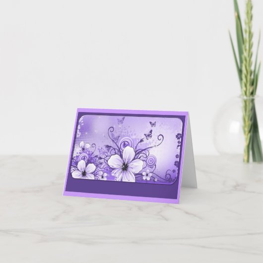 Carte de note florale Lilac Purple (Devant)