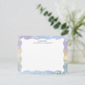 Carte de note florale pastel à bord ondulé (Debout devant)
