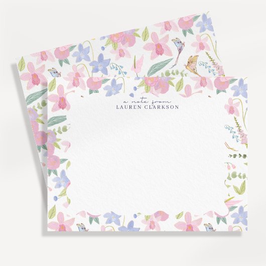 Carte de note florale pastel fantaisiste