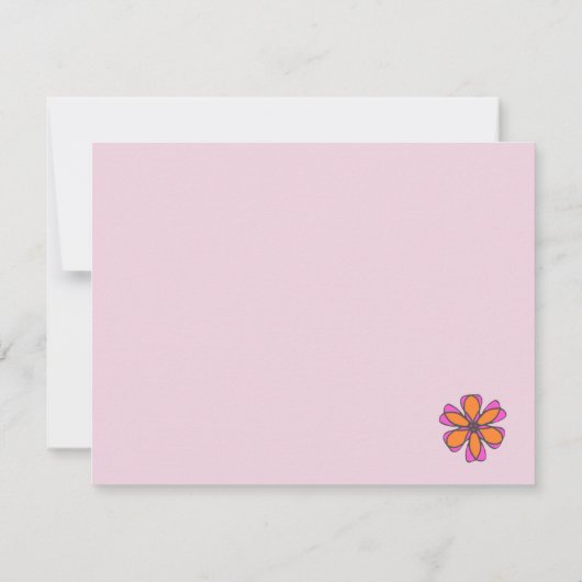 Carte de note florale plat moderne mi-siècle (Dos)