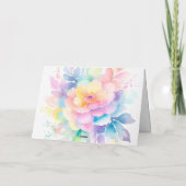 Carte de note florale Rainbow Colors Aquarelle (Dos)