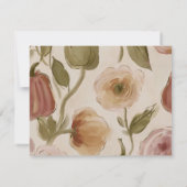 Carte de note florale rose et sauge (Dos)