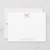 Carte de note florale rose peinte (Devant)