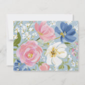 Carte de note florale rose peinte (Dos)