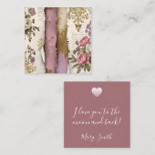 Carte de note florale vintage (Devant / Derrière)