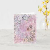 Carte de note florale Vintage Shabby (Fleur jaune)