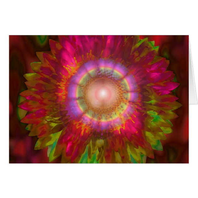 Carte de note Flower Power (Devant Horizontal)