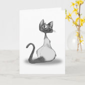 Carte de note fraîche de chat (Fleur jaune)
