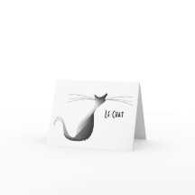 Carte de note fraîche de Le Chat BLANK