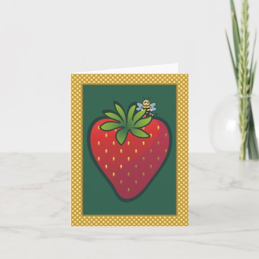 Carte de note fraise (Devant)