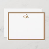 Carte de note frontière Brown et blanche (Devant / Derrière)