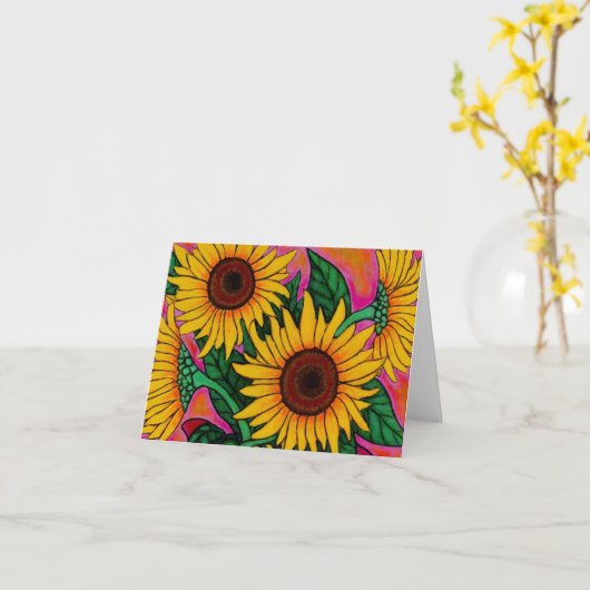 Carte de note Funky Sunflower (Fleur jaune)