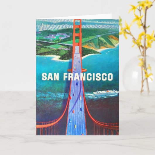 Carte de note Golden Gate Bridge (Fleur jaune)