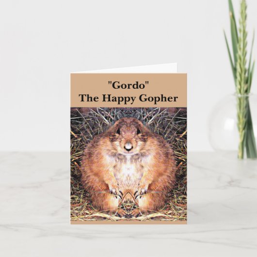 Carte de note "Gordo" le Gopher heureux (Devant)