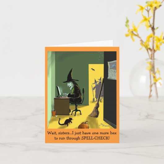 Carte de note Green Weenii "Spell Check" (Fleur jaune)