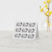 Carte de note gris clair Motif mouton (Fleur jaune)