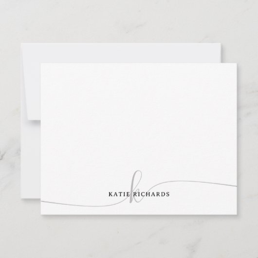 Carte de note grise minimaliste personnalisée (Devant)