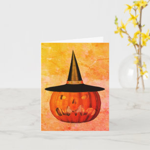 Carte de note Halloween Casquette Jack-o'-lantern 