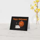 Carte de note Halloween Kitty (Fleur jaune)