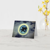 Carte de note Halloween pour sorcière Broomstick P (Fleur jaune)