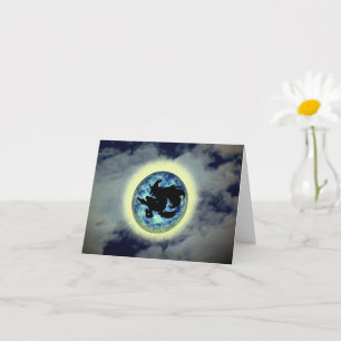 Carte de note Halloween pour sorcière Broomstick P