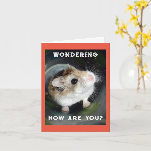 Carte de note Hamster Wondering (Fleur jaune)