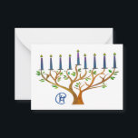 Carte de note Hanoukka Secret Garden Menorah<br><div class="desc">Oeuvre d'origine peinte le 2/6/2025 à Beachwood, OH avec des crayons Dergone Art INKTense.</div>