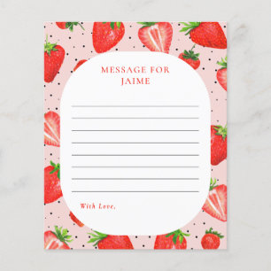 Carte de note heure d'anniversaire de la baie rose