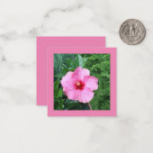 Carte de note Hibiscus rose (Devant/Arrière en situation)