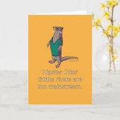 Carte de note Hipster Otter (Fleur jaune)