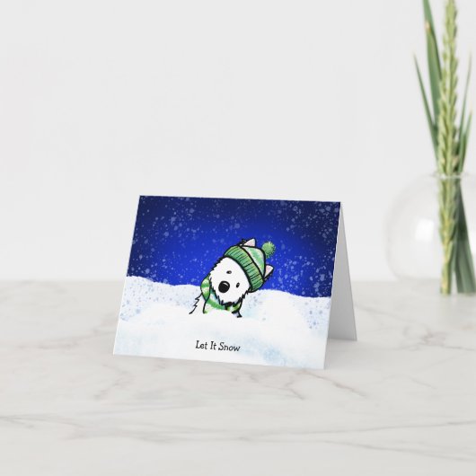 Carte de note hiver Westie (Devant)