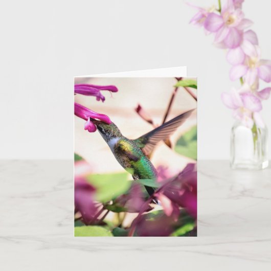 Carte de note Humming Along (Orchidée)