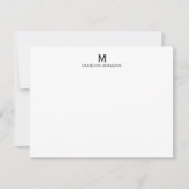 Carte de note initiale de monogramme moderne simpl (Devant)