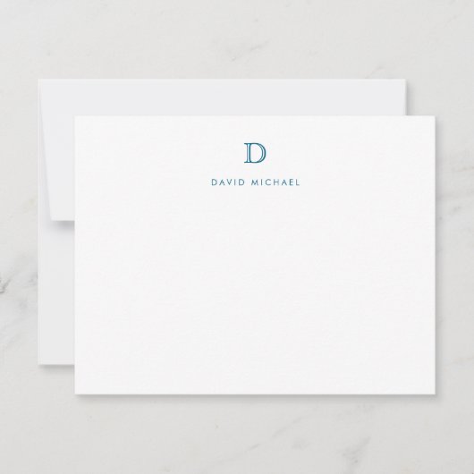 Carte de note initiale de monogramme simple classi (Devant)