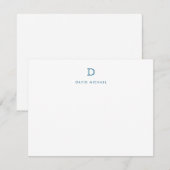 Carte de note initiale de monogramme simple classi (Devant / Derrière)