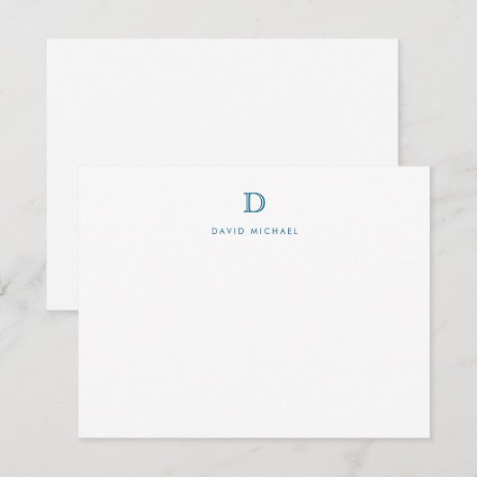 Carte de note initiale de monogramme simple classi (Devant / Derrière)