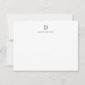 Carte de note initiale de monogramme simple classi (Devant)